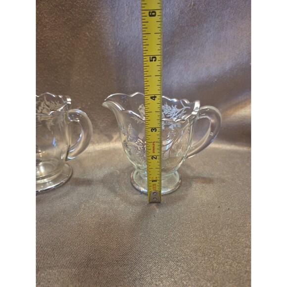 VTG Silver City Glass Co Sterling Silver Overlay Flanders Poppy Sugar & Creamer - Picture 16 of 16